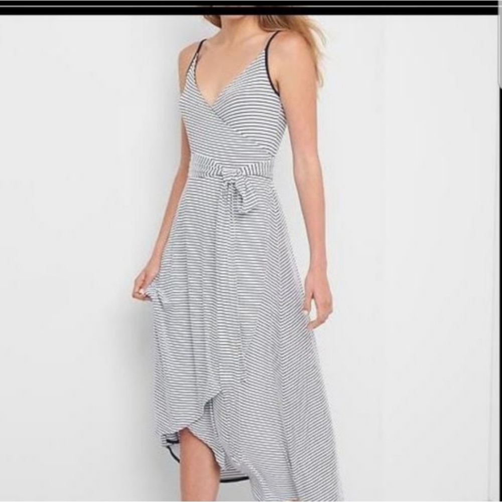 Gap Stripped Cami Wrap Dress
